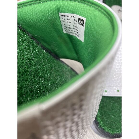 Reef Golf Flip Flops Mulligan II Turf Grass Tee Holder Rare Slides Men 8M US/40 - Picture 7 of 16